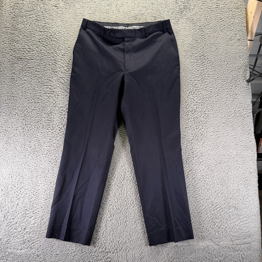 Tom James Pant Mens 36x30 Black Dress Straight Preppy Career Business Office